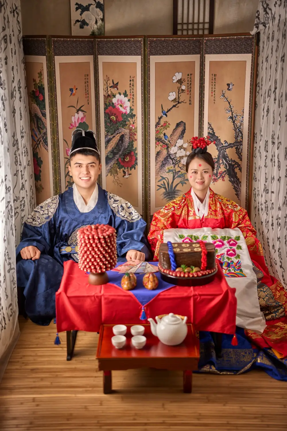 Ibrohim and Haniya celebrating their wedding